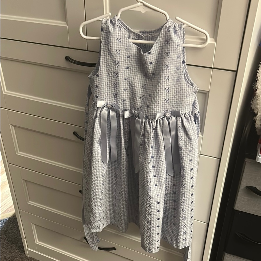 Charming Purple Checkered Kids Dress 4T